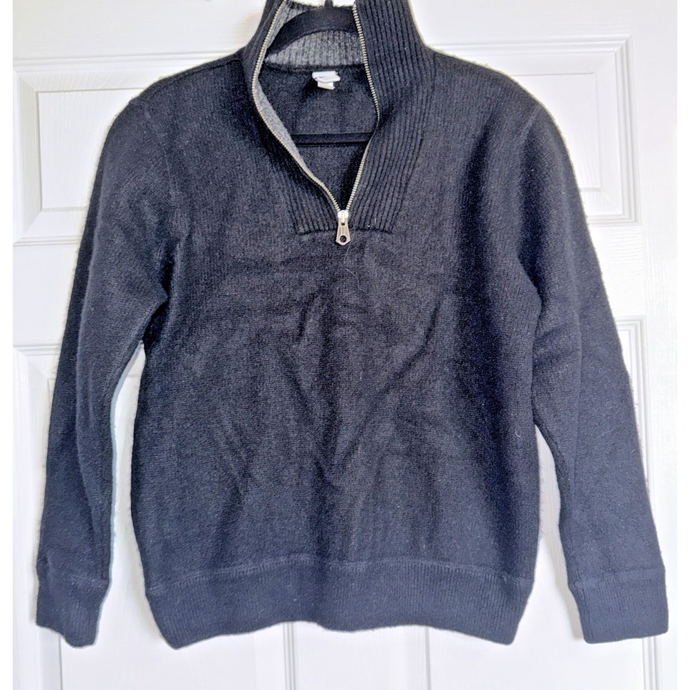 Vintage Gap Sweater Mens L‎ Black Lambs Wool Blend Zipper Mock Neck Pullover